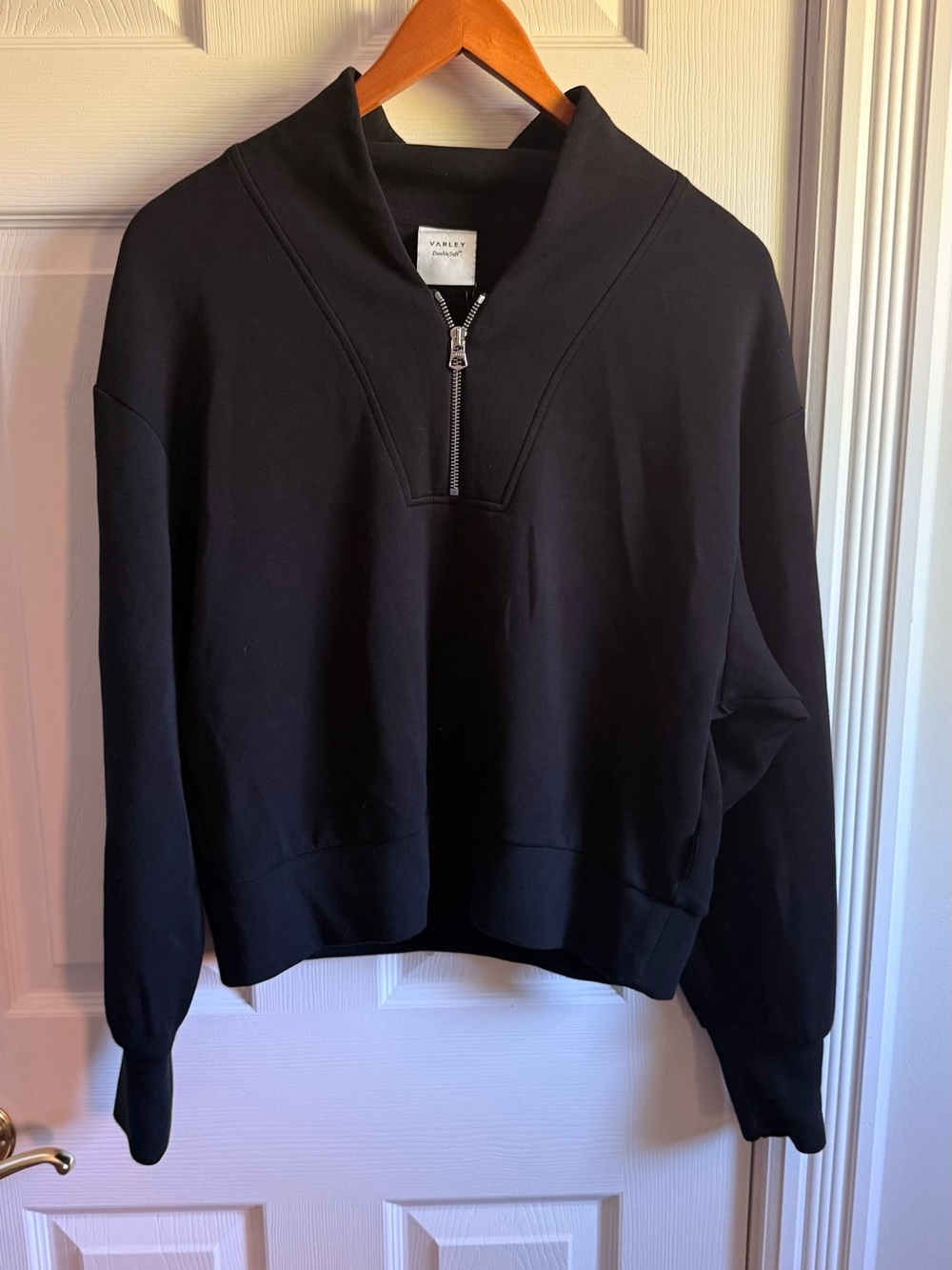 Varley Black DoubleSoft Zip Mock Neck Pullover NWOT